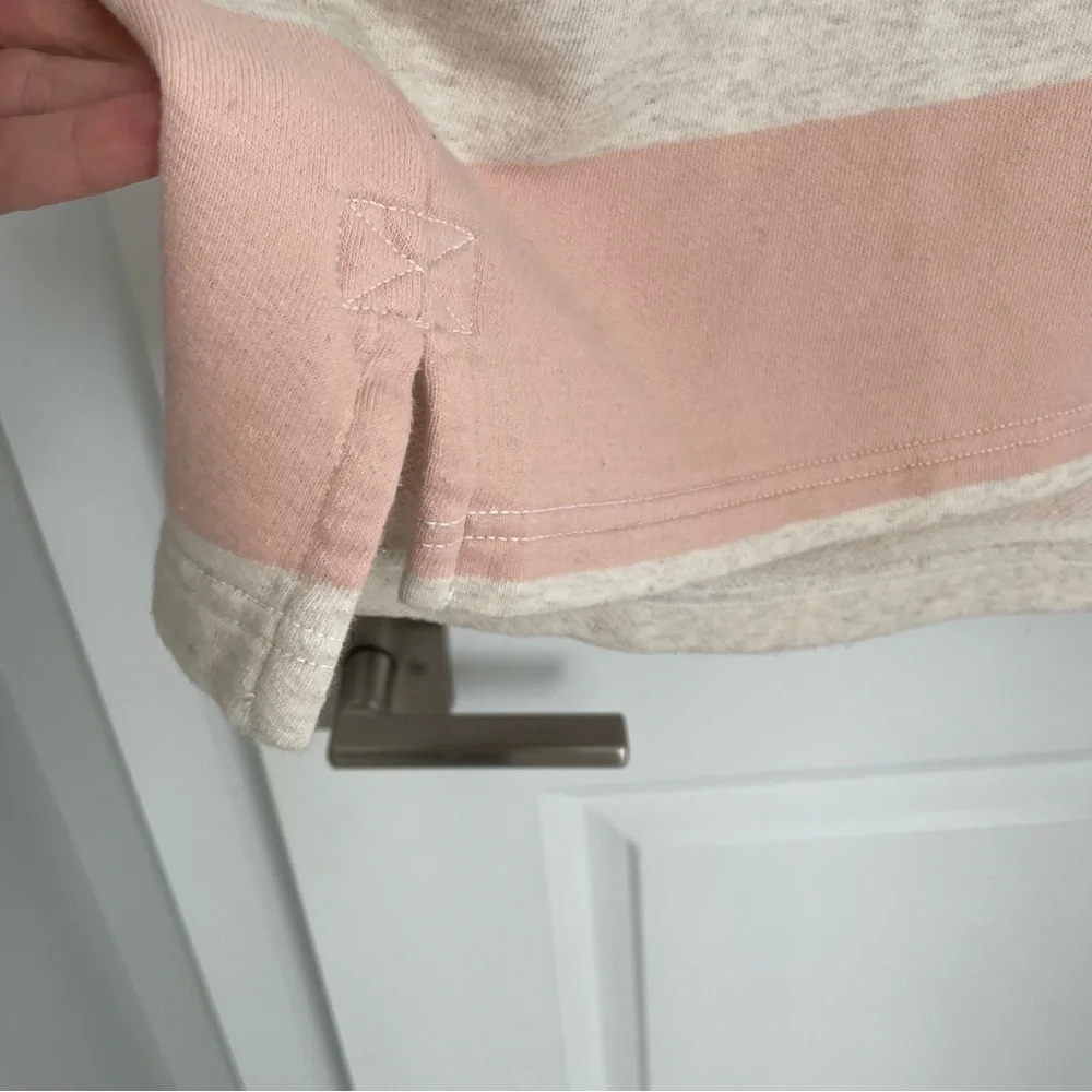 Aerie Prep Rally Rugby Stripe Sweatshirt Pink Oversized Preppy.         22 - Picture 9 of 13